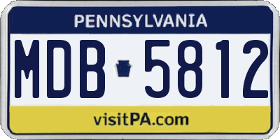 PA license plate MDB5812