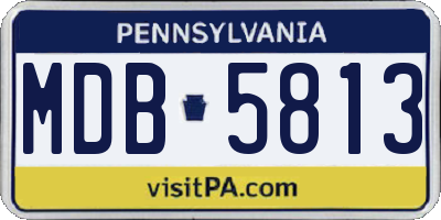 PA license plate MDB5813