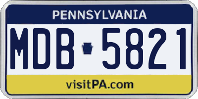 PA license plate MDB5821