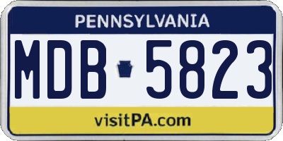 PA license plate MDB5823