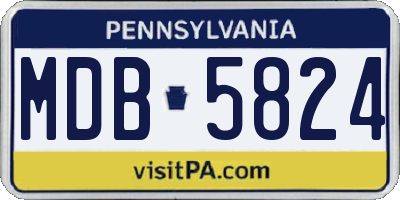 PA license plate MDB5824