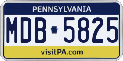 PA license plate MDB5825