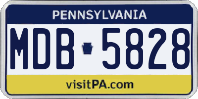 PA license plate MDB5828