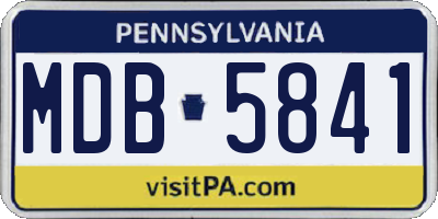 PA license plate MDB5841
