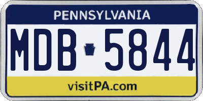 PA license plate MDB5844