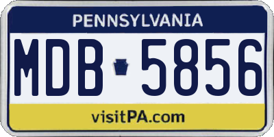 PA license plate MDB5856