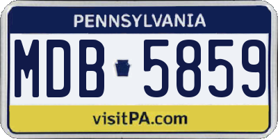 PA license plate MDB5859