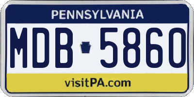 PA license plate MDB5860