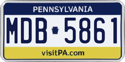 PA license plate MDB5861