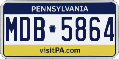 PA license plate MDB5864