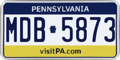 PA license plate MDB5873