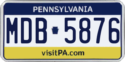 PA license plate MDB5876
