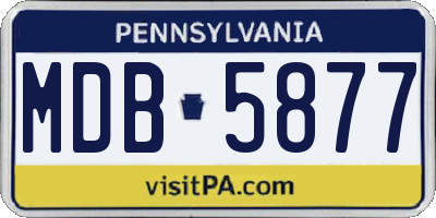 PA license plate MDB5877