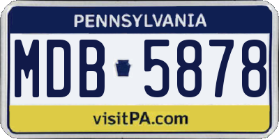 PA license plate MDB5878