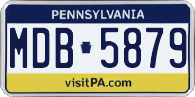 PA license plate MDB5879