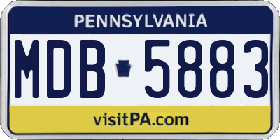 PA license plate MDB5883