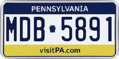 PA license plate MDB5891