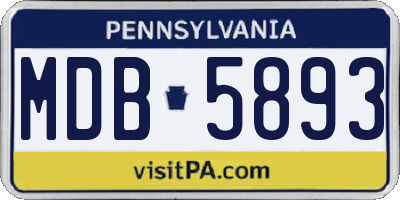 PA license plate MDB5893