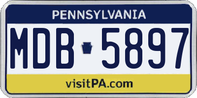 PA license plate MDB5897