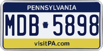PA license plate MDB5898