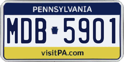 PA license plate MDB5901