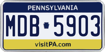 PA license plate MDB5903