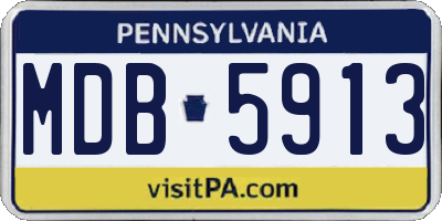 PA license plate MDB5913
