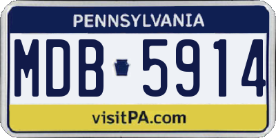 PA license plate MDB5914