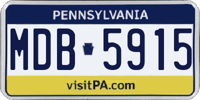 PA license plate MDB5915