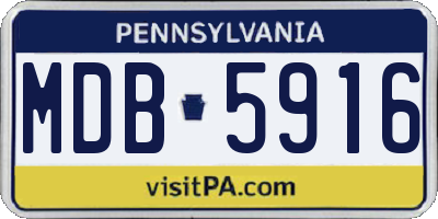 PA license plate MDB5916