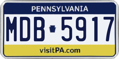 PA license plate MDB5917