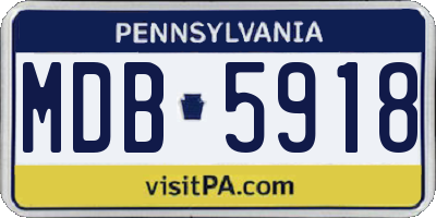 PA license plate MDB5918