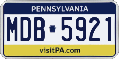 PA license plate MDB5921