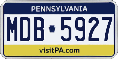 PA license plate MDB5927