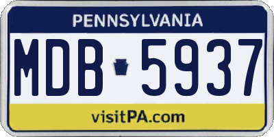 PA license plate MDB5937