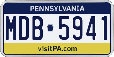 PA license plate MDB5941