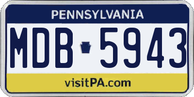 PA license plate MDB5943