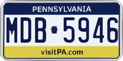 PA license plate MDB5946