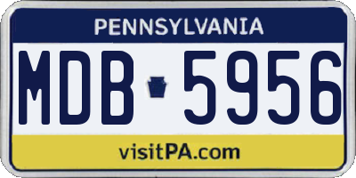 PA license plate MDB5956