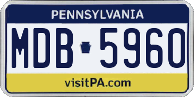 PA license plate MDB5960