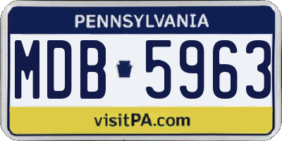 PA license plate MDB5963