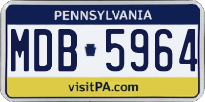PA license plate MDB5964