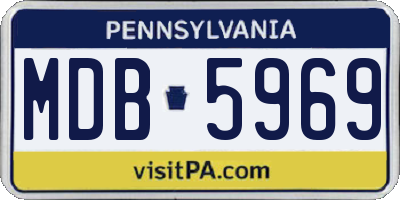 PA license plate MDB5969