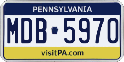 PA license plate MDB5970