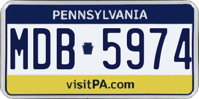 PA license plate MDB5974