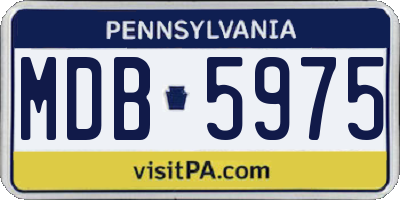 PA license plate MDB5975