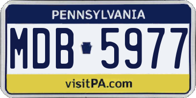 PA license plate MDB5977