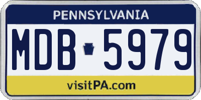 PA license plate MDB5979