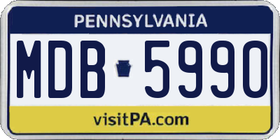 PA license plate MDB5990