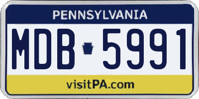 PA license plate MDB5991